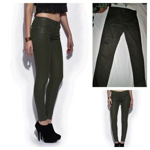 H&M women's dark green skinny pants size 6